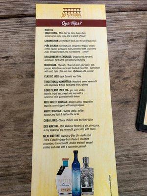 Cocktail menu (1/2) June 2020