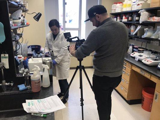 Shooting science at an all female run medical
Science lab