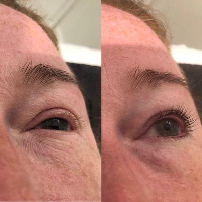 lash lift and tint before and after