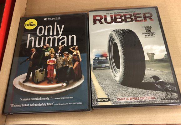 12/7/20. Great movie selection!! Only Human (2004) one of the funniest comedies EVER!! And Rubber (2010) about a homicidal car tire!! YES!!