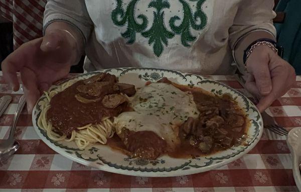 Chicken Parmesan with mushrooms