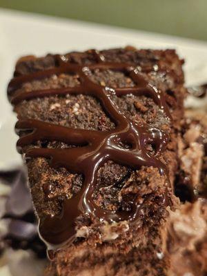 The Chocolate Mosaic Cake with Chocolate Ice Cream dessert.