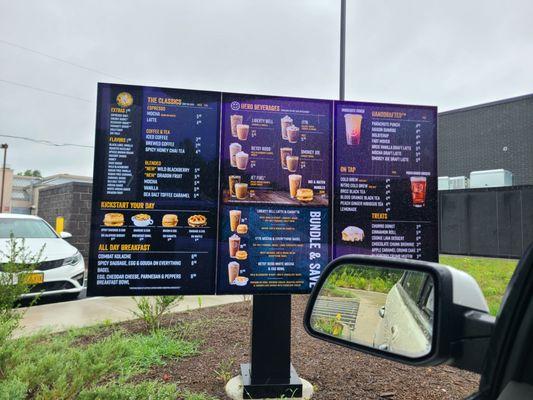 the drive thru menu foe Black Rifle Coffee Co. on Warrenton Rd in FBXG, Va