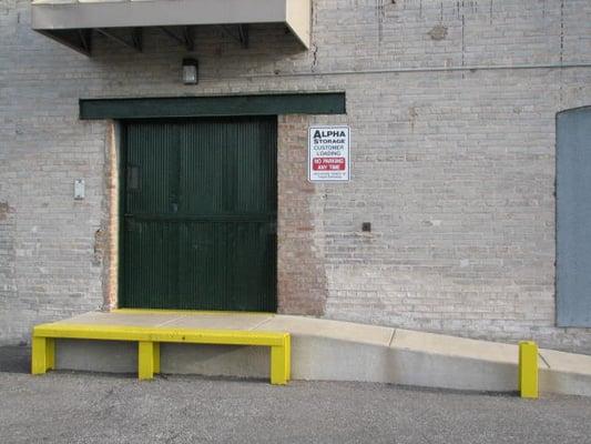 Alpha Storage Michigan City Green Street loading dock.