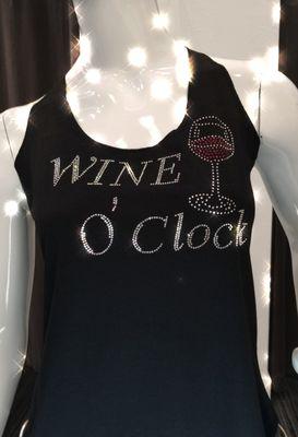 Wine O'Clock Crystal Applique
 Sizes XS-2XL