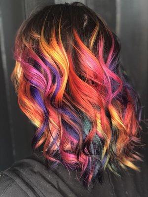 Rainbow hair done by Vanessa