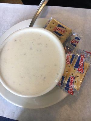 Cup of clam chowder