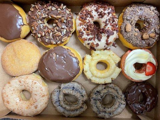 Box of assorted doughnuts