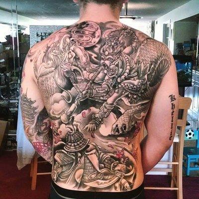 Monkey King back piece done by Brigett Price.