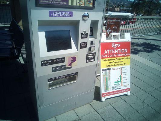 From the main 12th and imperial to the city of Santee you will see the many change signs  for the trolley .