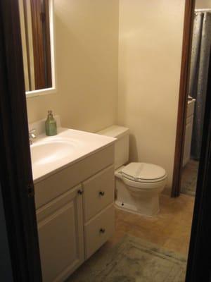 2BD Bathroom. Shower is located in separate room next to toilet.