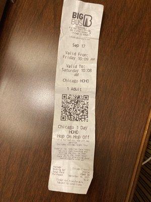 Printed ticket