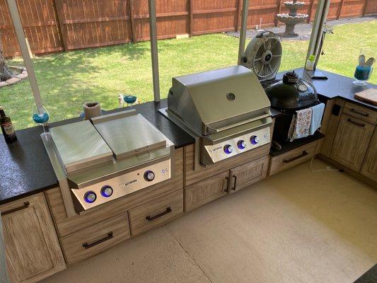 Cooking area of our new outdoor kitchen