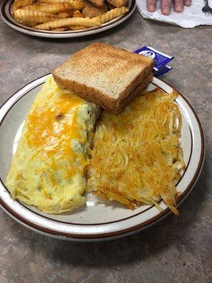 Cheese and meat omelet