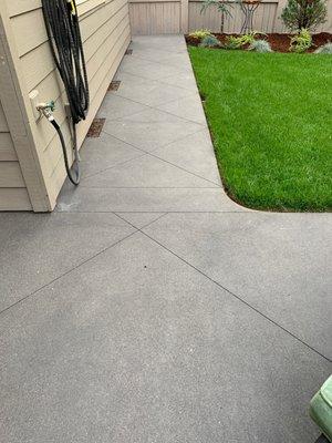 Large pad to small walkway