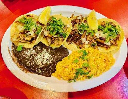 ASADA taco plate (carnitas & birria)