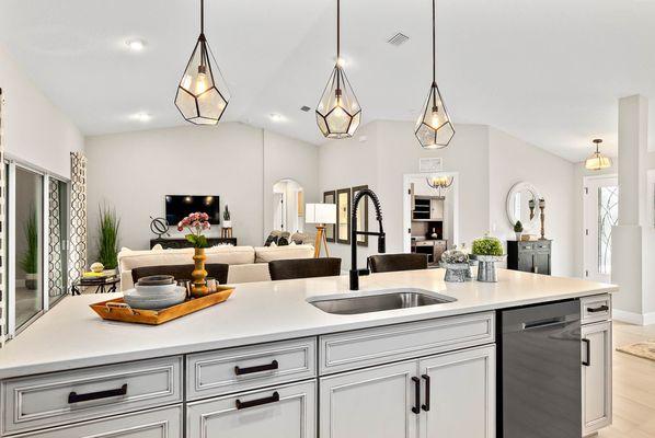 Kitchen Island and Pendant Lighting