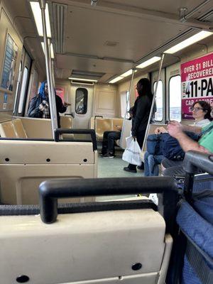 Inside a MARTA train