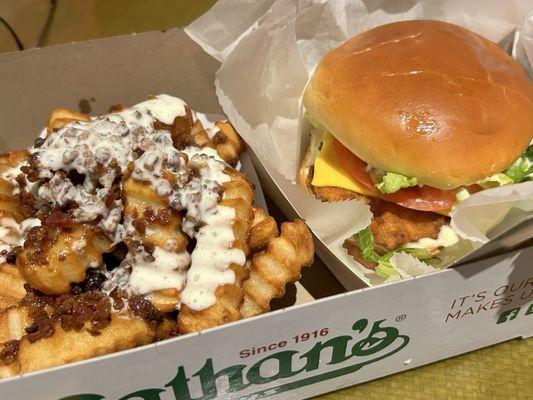 Bacon Ranch Fries with Crispy Chicken sandwich!!!