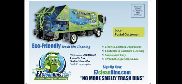 Eco-Friendly residential city-sized trash-bin cleaning service in Palm Springs, Palm Desert, Indian Wells, Indio, La Quinta, Rancho Mirage