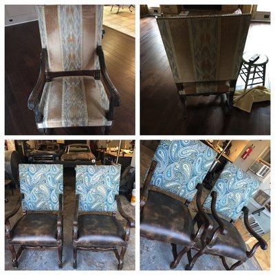 Reupholstered these antique chairs!