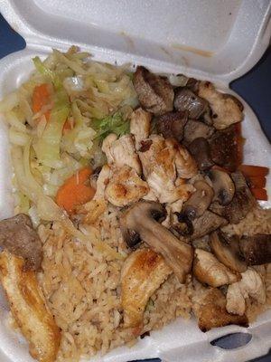 Chicken and steak hibachi