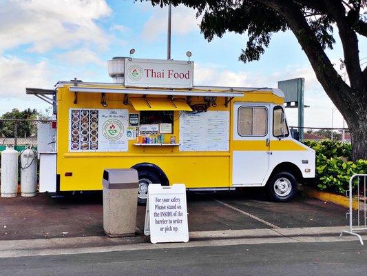 The yellow truck.