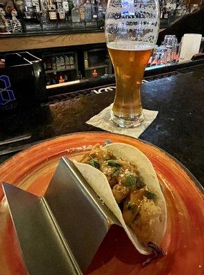 Two (well, one) Baja Shrimp tacos and a Two Hearted Ale.