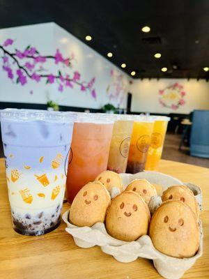 Taro Green Milk Tea, guava, Wintermelon, ects