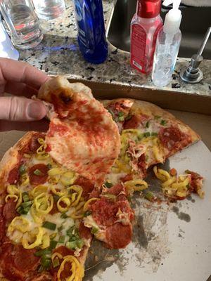 Horribly undercooked pizza