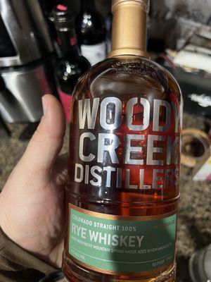 Woody creek rye whiskey