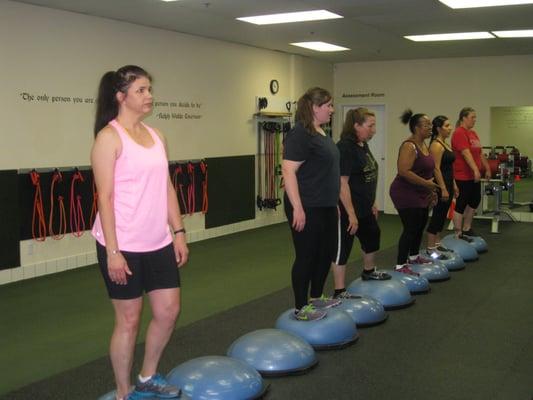 Achieving better balance on our BOSU balls