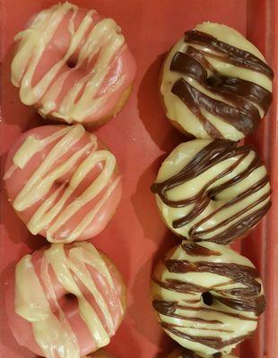 Our new strawberry banana and chocolate covered banana donuts