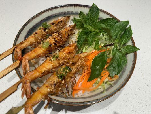 Bun Tom Nuong / Grilled Shrimps Vermicelli Bowl