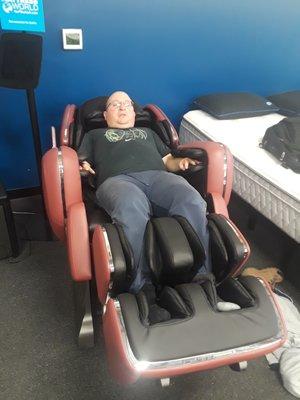 The massage chairs are amazing.