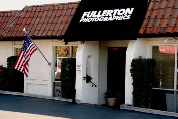 A staple in Fullerton for over 16 years, Fullerton Photographics awning faces Berkeley and our private parking lot.