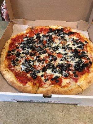 Napoleon black olives and pepperoni