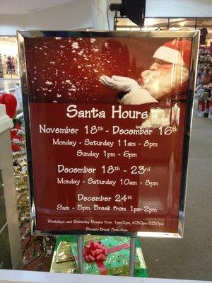 Santa Hours 2017!