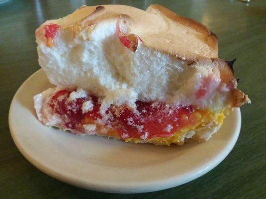 Cherry cream pie...big, huge, sharable, homemade slice.