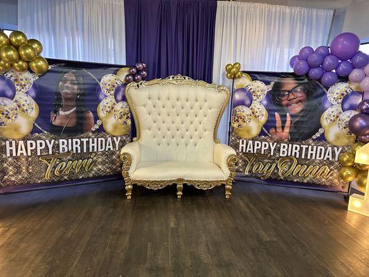 Custom items! Throne rentals! Balloons service