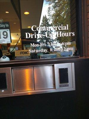 Drive thru hours