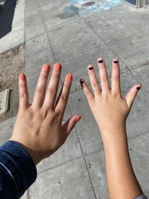 Mom and child mani pedis.