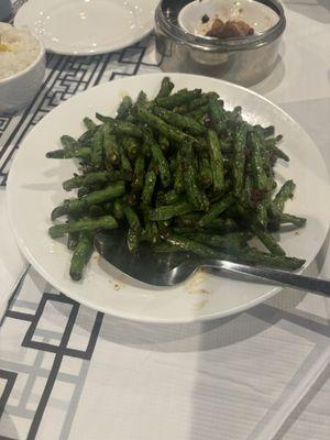 green String Beans with. Pickled Sprouts