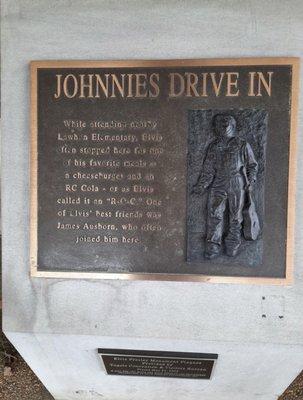 The bronze sign outside, look how cute little Elvis was walking to this place after his grade school nearby.