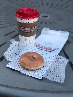 Free donut and coffee today