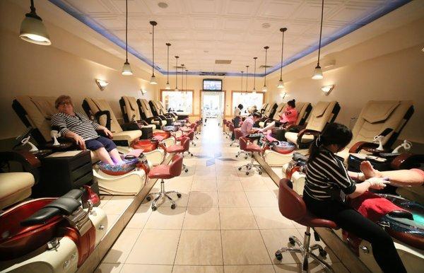 Get your pedicure while you relax and enjoy yourself on our luxurious and comfortable chairs while getting a massage