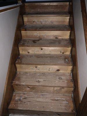 said it would take a day and left stairs bare and exposed for a week