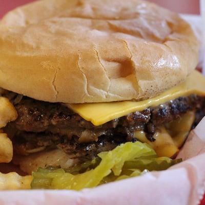 Kirby's specialty is the Kirby Burger....a double burger cooked with those sliced grilled onions. Mmmmm!