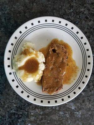 Or take the comfort food route: Meat loaf and mashed potatoes.