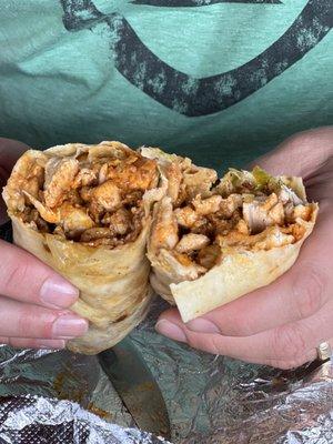 Chipotle chicken and chorizo burrito